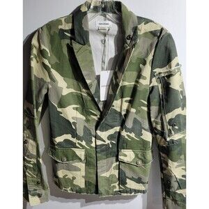 Zadig & Voltaire Cropped Camo Print Military Jacket Women’s Size S NWT